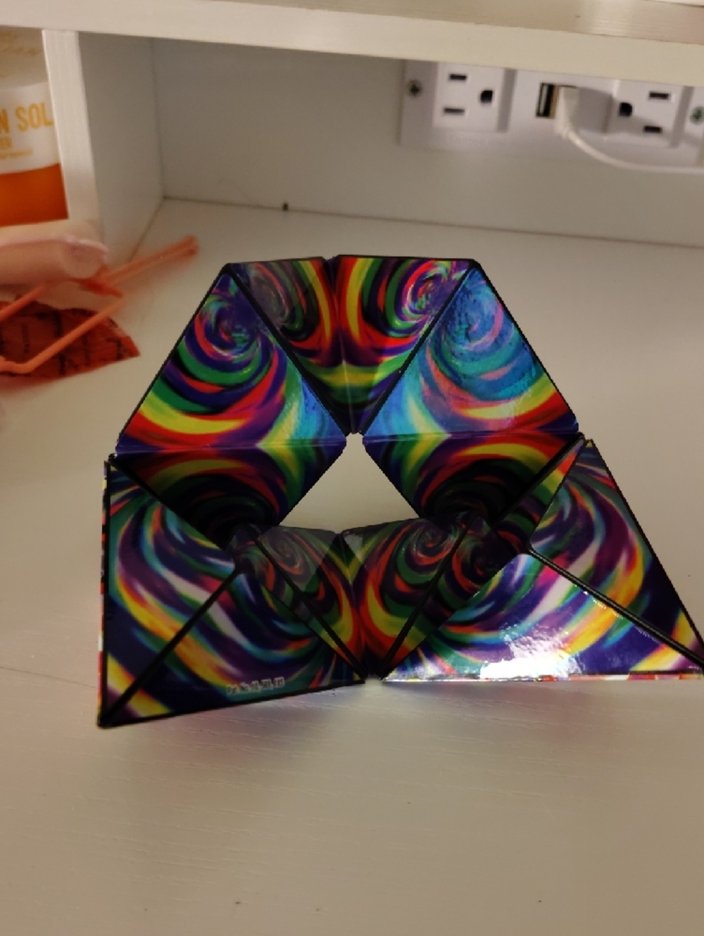 Colorful Abstract Patterned Cube Decorative Box - Picture 2 of 2
